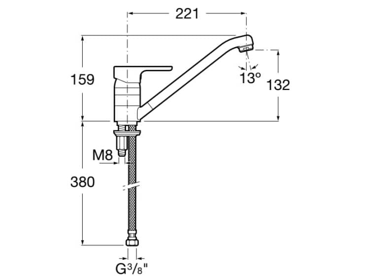 Смеситель для кухни из хромированной латуни Roca L20 ARCH-00085987 - Вид №2