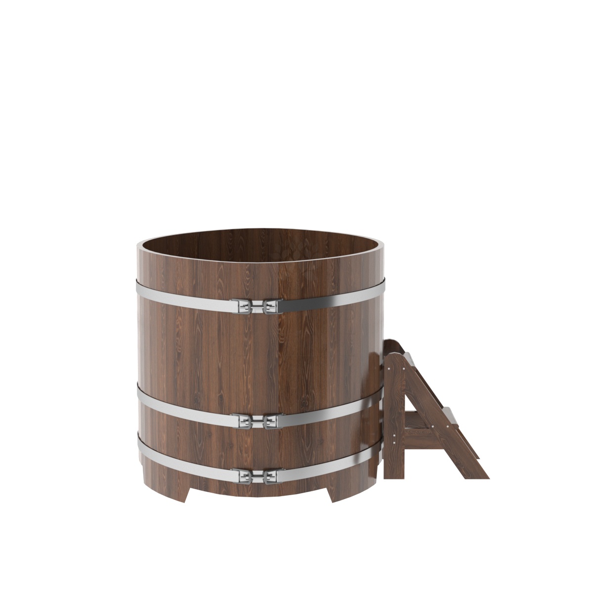 1318 Купель овальная из дуба 1,08х1,75х1,0 морёная Alyarus  - Вид №2