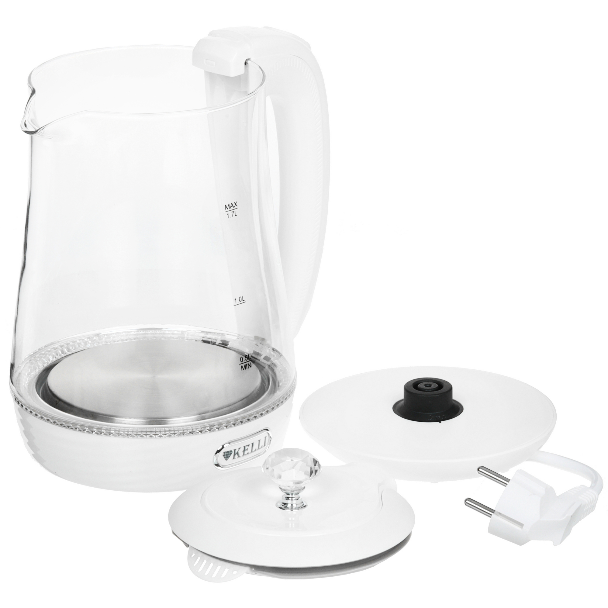 5358106 Электрочайник KELLI KL-1404 белый STDN-0024289 - Вид №4