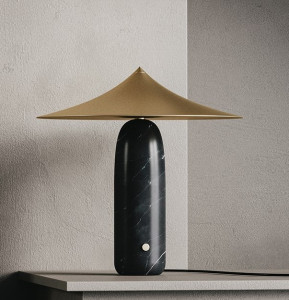 100776 Настольная лампа черный мрамор - латунный абажур Aromas del Campo Kine