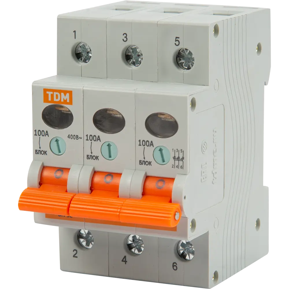 Выключатель нагрузки TDM Electric ВН-32 3P 100А для электрощитов 84399562 STLM-0049331