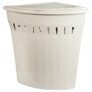 Корзина для белья угловая 35 л полипропилен цвет бежевый/голубой