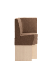 Space 768 Модульная система сидений. Сиденье и спинка мягкие. Ламинат спереди, сбоку и сзади (толщина стороны 2 см). Угловой модуль. Спинка H 75 см. Et al. Space