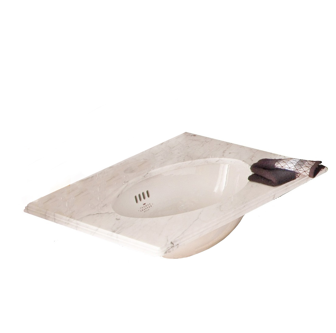 TCMAR6350WH Столешница из мрамора 635 мм Без отверстия под смеситель Thomas Crapper 