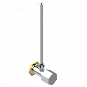 J17-181/S Кран запорный 1/2" стильный регулируемый с 30 cм трубкой Thg-paris Beverley Хром/золото