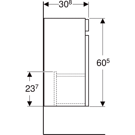 501.902.JR.1 Шкафчик для раковины Geberit Renova Plan, с одной дверью Geberit  - Вид №17