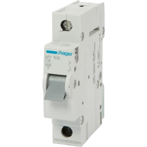 Автоматический выключатель Hager MY106 1P C6 А 4.5 кА