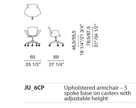 Операционный офисный стул с колесами CAPPELLINI Juli ARCH-00119734 - Вид №2