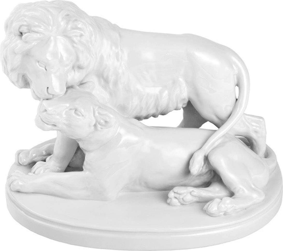 93337 Meissen Фигурка 18см "Лев с львицей" (Эрих Хёзель, 1940г.) Фарфор 