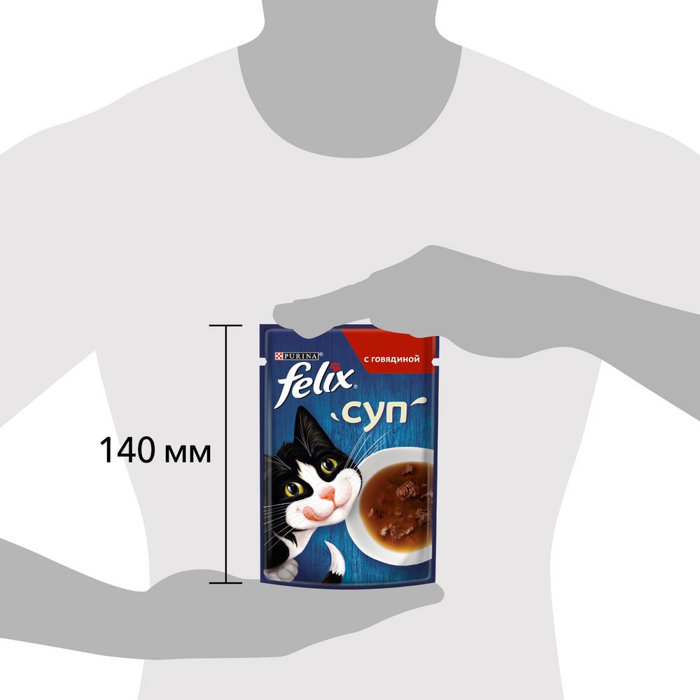ПР0048793 Корм для кошек Суп с говядиной, пауч 48 г FELIX  - Вид №10