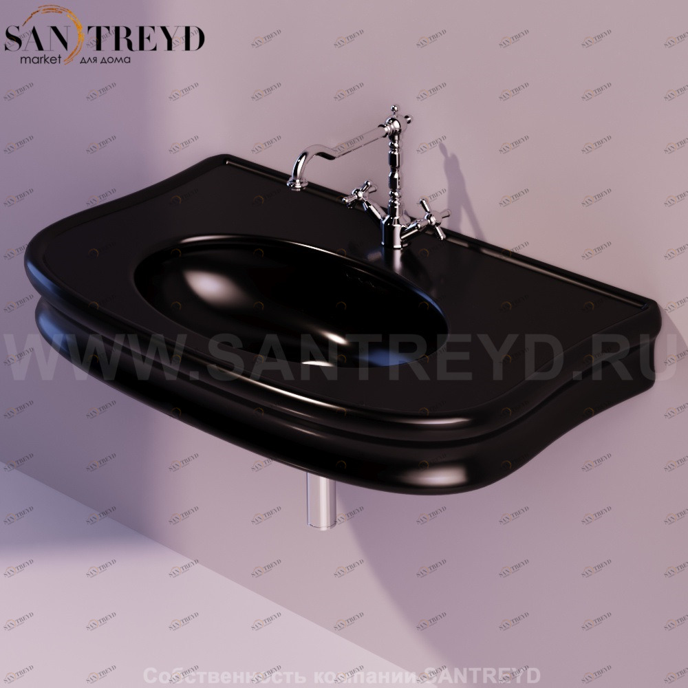 LA11NERO Подвесная раковина настенная овальная Simas Lante черная