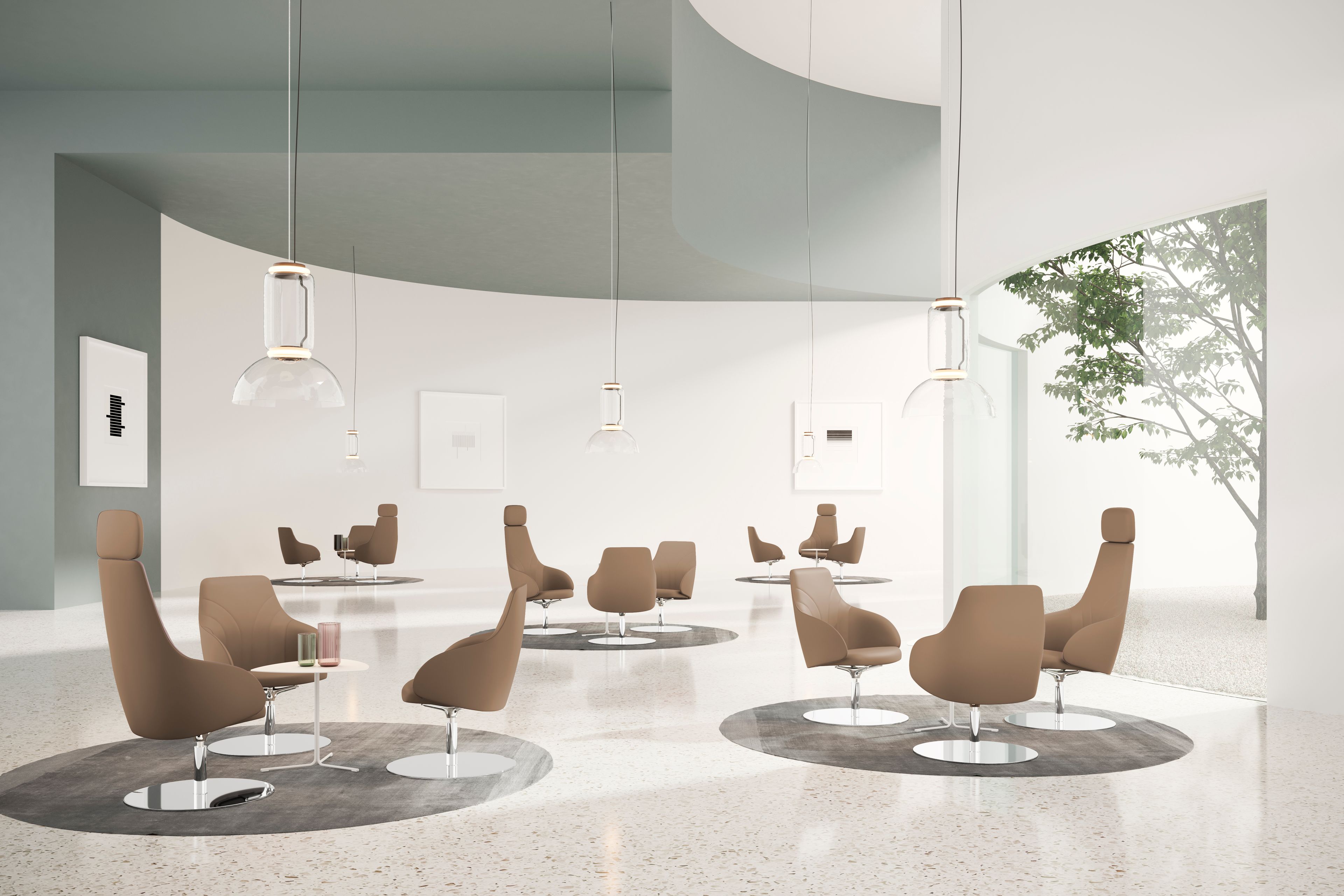 Тканевое вращающееся кресло с подголовником Kastel Kontea ARCH-00033218 - Вид №1