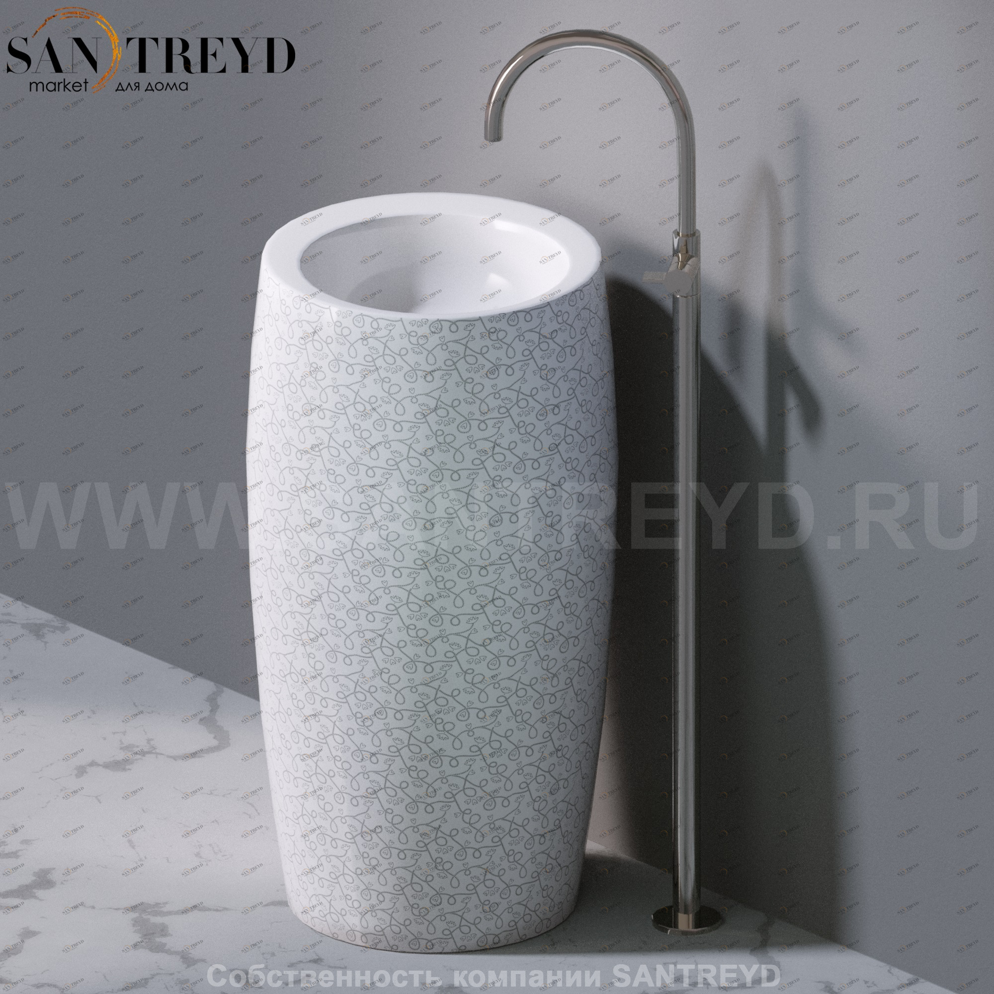 L100T0R0VT.400 Напольная раковина стоящая круглая A. e T. Italia SPOT AeT ITALIA TOTEM