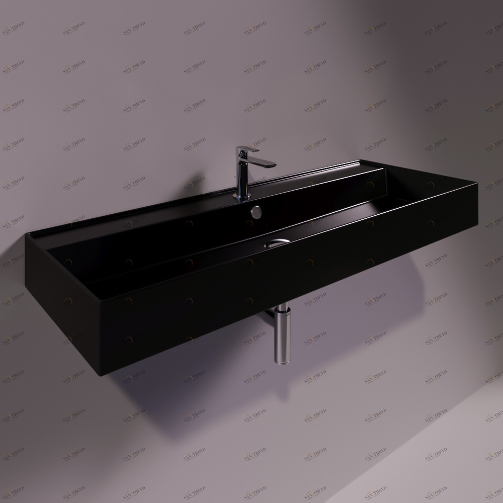 AG121NERO Подвесная раковина настенная прямоугольная Simas Agile черная