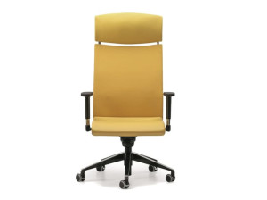 5-спицевое кожаное офисное кресло с подголовником