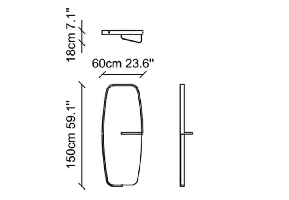 Зеркало с деревянной полкой и рамкой NDESIGN Tawny ARCH-00098182 - Вид №2
