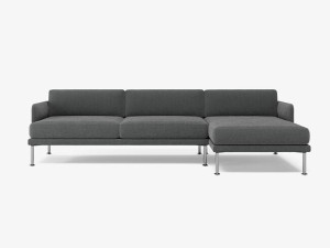 3-местный тканевый диван с полуостровом