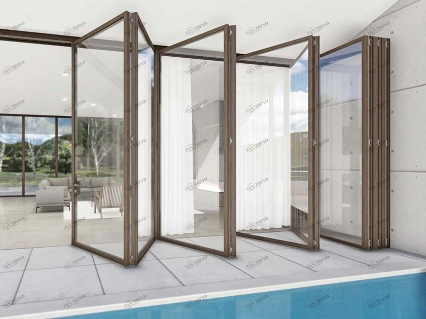 CARMINATI SERRAMENTI Французская складная дверь из дерева Skyline system sun-id-1423631