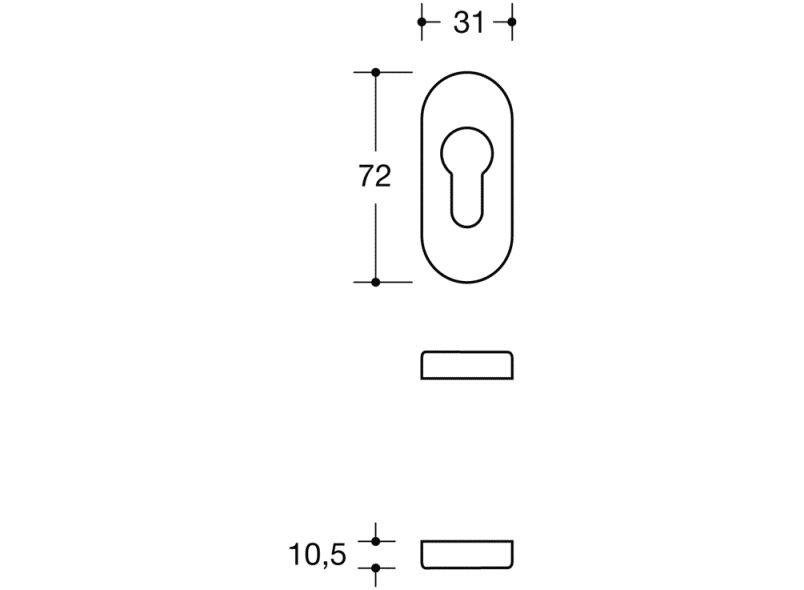 316PBRFS Накладка на ключ для противопожарных дверей HEWI System 111 | Polyamid  - Вид №6