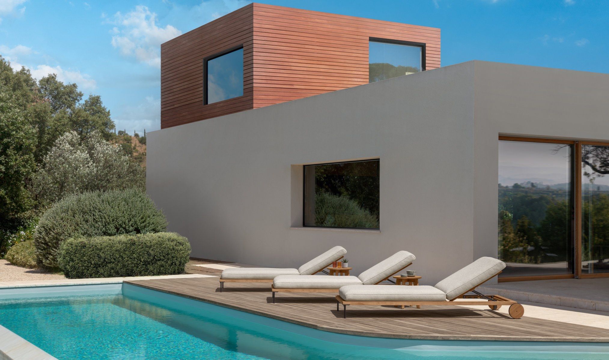 Садовая кровать из тикового дерева с колесами Talenti CleoSoft-wood ARCH-00097391 - Вид №3