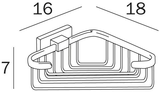 INDA® Настенная полка для ванной из хромированной латуни Lea A18310 - Вид №1