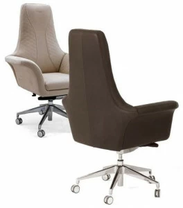 Aston Martin Кожаное кресло руководителя с высокой спинкой на колесиках