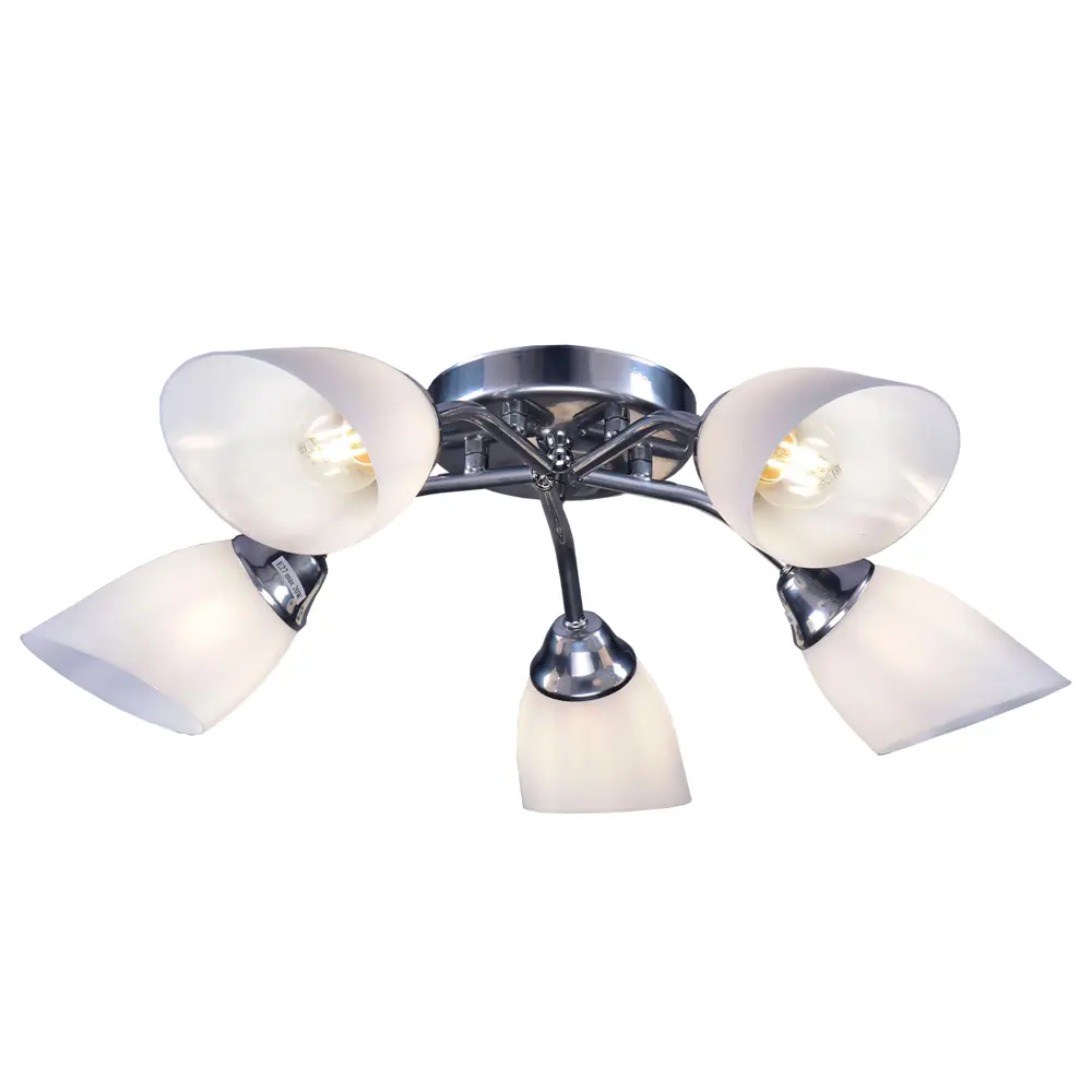 Люстра потолочная Жанр 5 ламп 15 м² цвет серебристый/белый РОССВЕТ STLM-2115886 - Вид №2