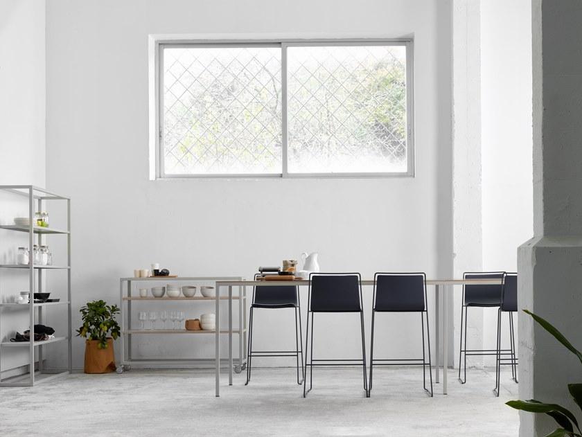 ONDARRETA Стул из высокой стали с сиденьем, обитым кожей Alo sun-id-1428895 - Вид №11