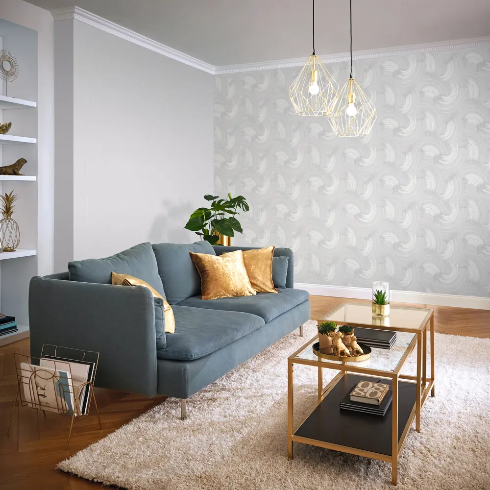 WALL UP Neon - флизелиновые обои черно-золотистые для стильного интерьера 89383193 STLM-1482784 - Вид №4