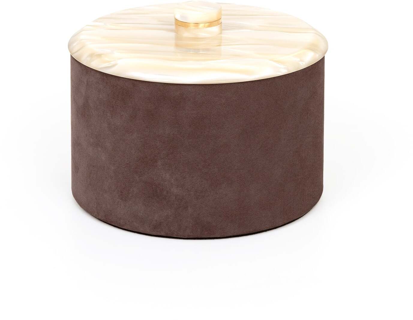 Круглая коробка Kelly - Ø 13XH8 см / нубук-кожа_coffee