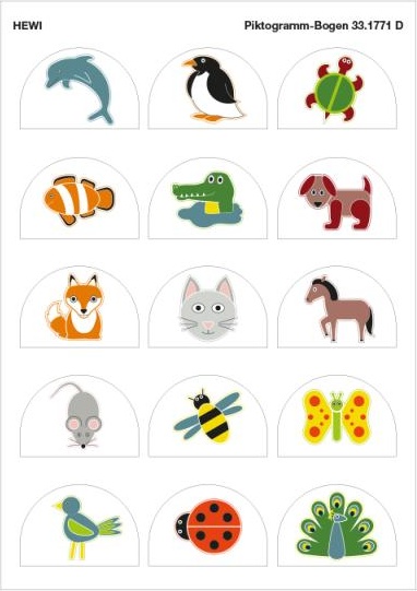 33.1771D лист с пиктограммами HEWI System 111 | Polyamid 