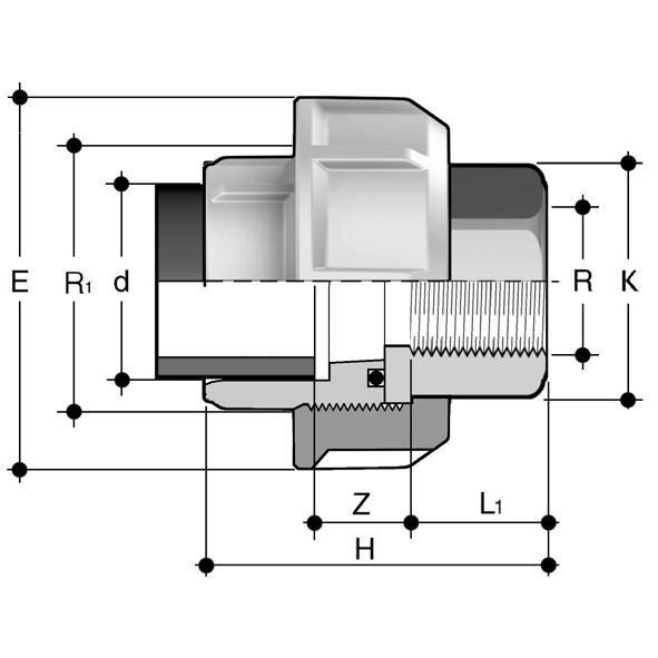 SANIT 72709116450315 Адаптер соединение, PP на латуни, цилиндрическая трубка с внутренней резьбой для Heizelemenmuffenschweißen  - Вид №1
