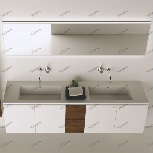 Moma Design Зеркало настенное с подсветкой 2000х500 Mirr Led Up с белой рамой MIRRLEDUP20050