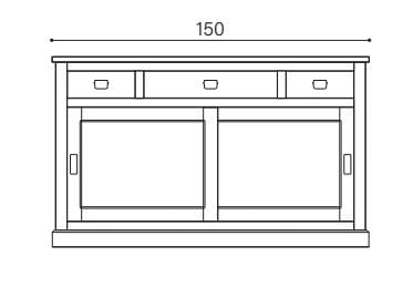 Шкаф с 2 дверцами и 3 ящиками из массива дерева Devina Nais English ARCH-00138674 - Вид №1