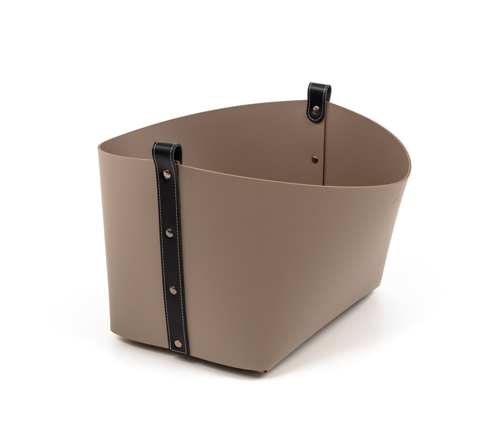 Маленькая корзина Ovo - 40X40XH29 см / регенерированная кожа_крем Pinetti 70.0180.082.027 - Вид №1