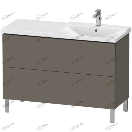 LC660309090 Тумбочка напольная L-Cube #LC6603 1220 x 481 мм Фланелево-серый шелковисто-матовый лак Duravit
