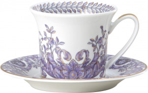 10527228 Rosenthal Versace Чашка для эспрессо с блюдцем Rosenthal Versace Большой Дивертисмент 100мл, фарфор Фарфор