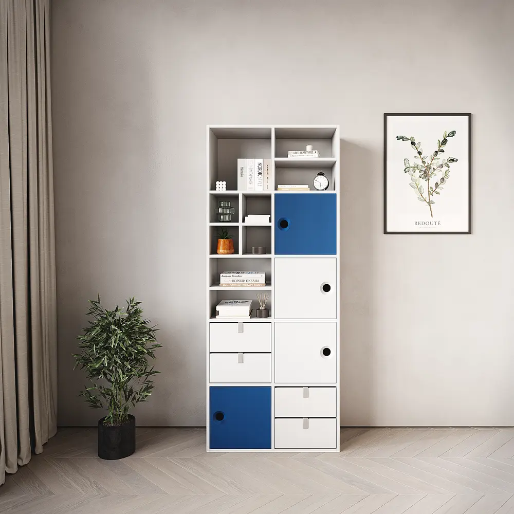 Стеллаж KONSENSA Руан 10 секций 70x173x31.7 см ЛДСП цвет белый STLM-2094368 - Вид №8