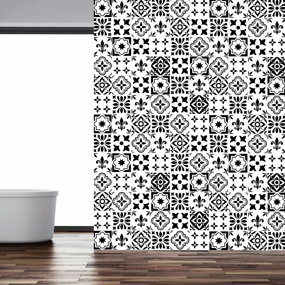 89347298 Пленка самоклеящаяся Плитка 0.60x8 м цвет черно-белый STLM-0812430 INSPIRE  - Вид №2