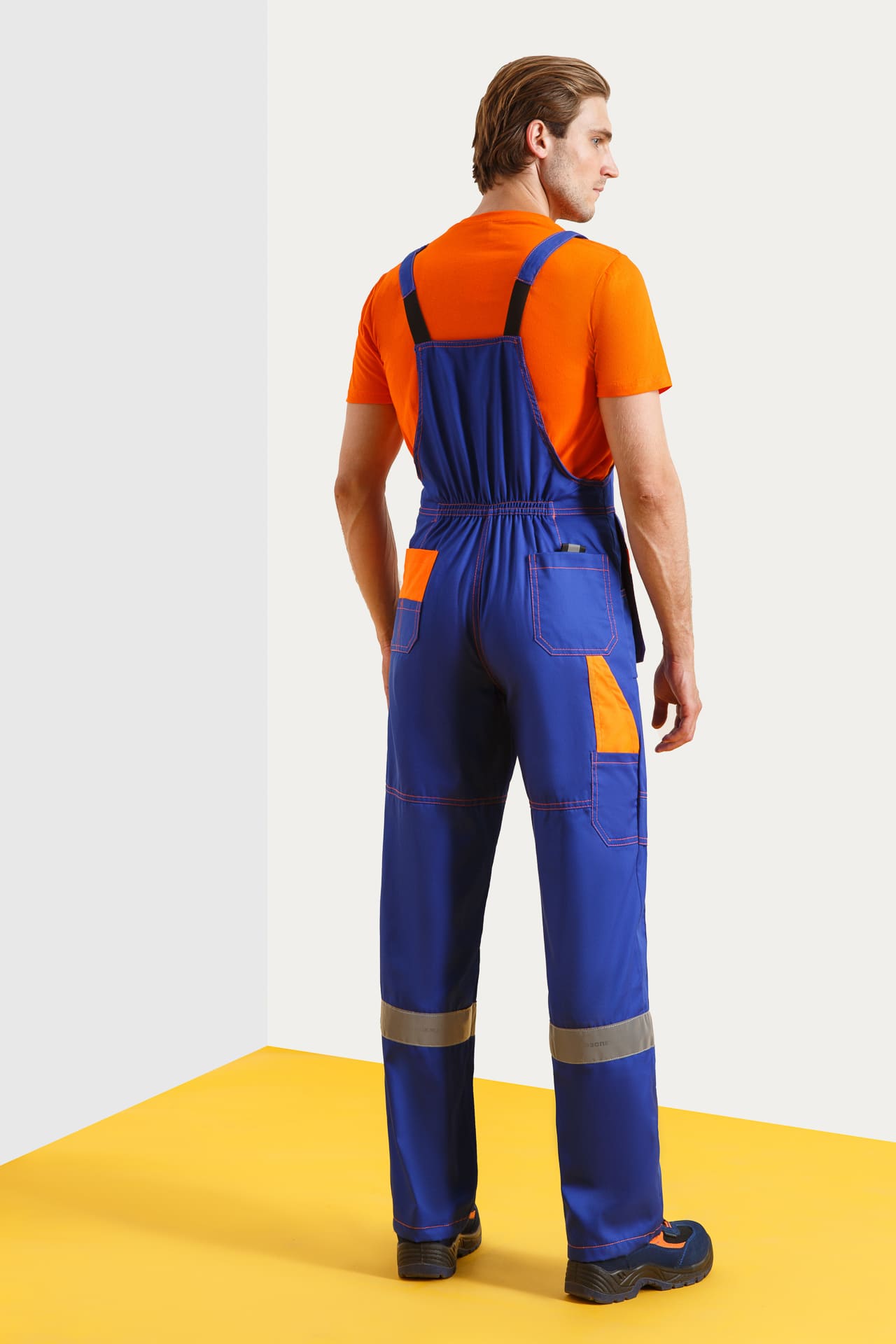 61857 Костюм "Профессионал-2" с СВП василек-оранжевый-черный  Летняя спецодежда  размер 56-58/170-176  - Вид №10