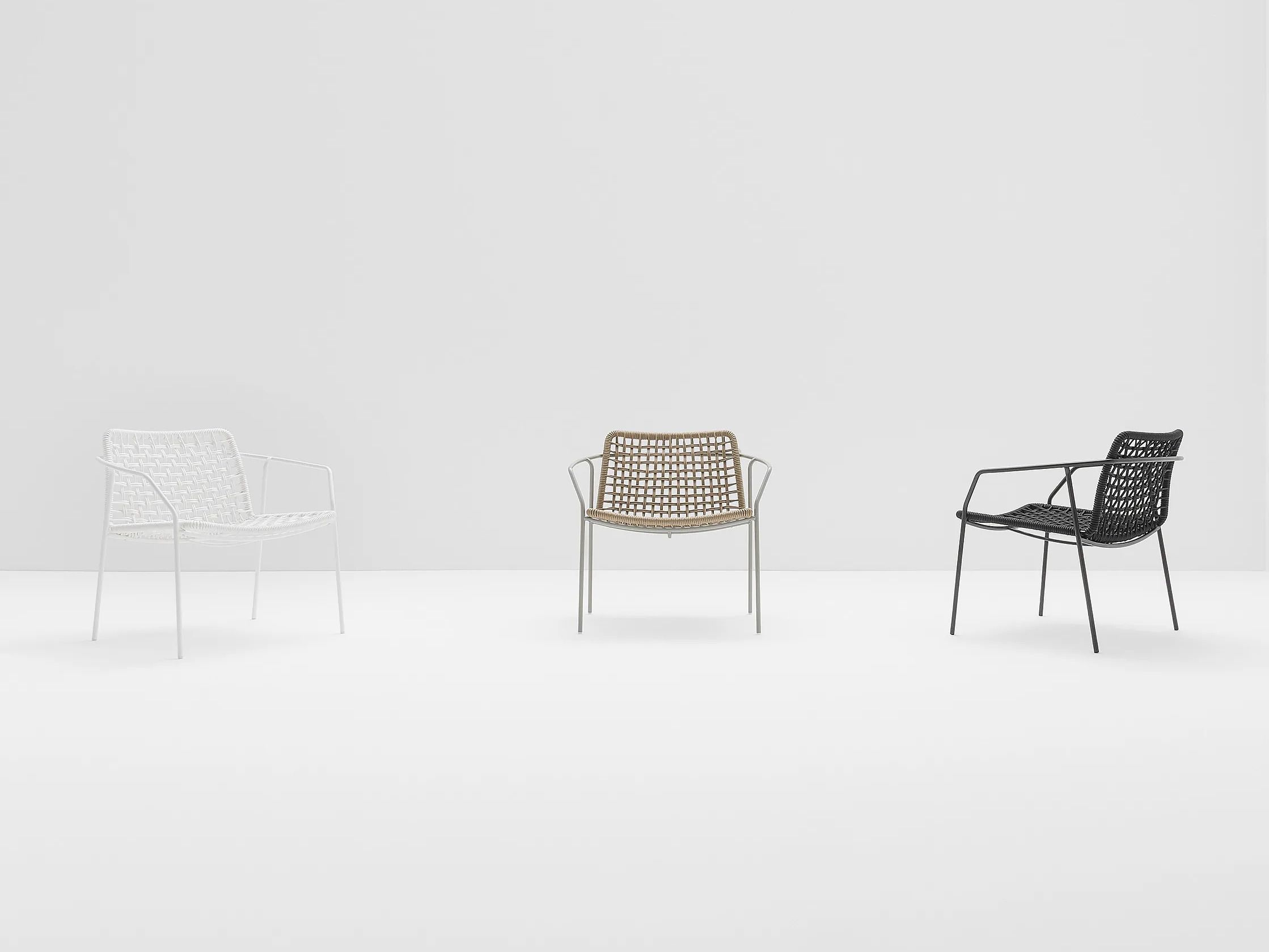 Кресло со стальными подлокотниками и морской веревкой Billiani Sey ARCH-00121684