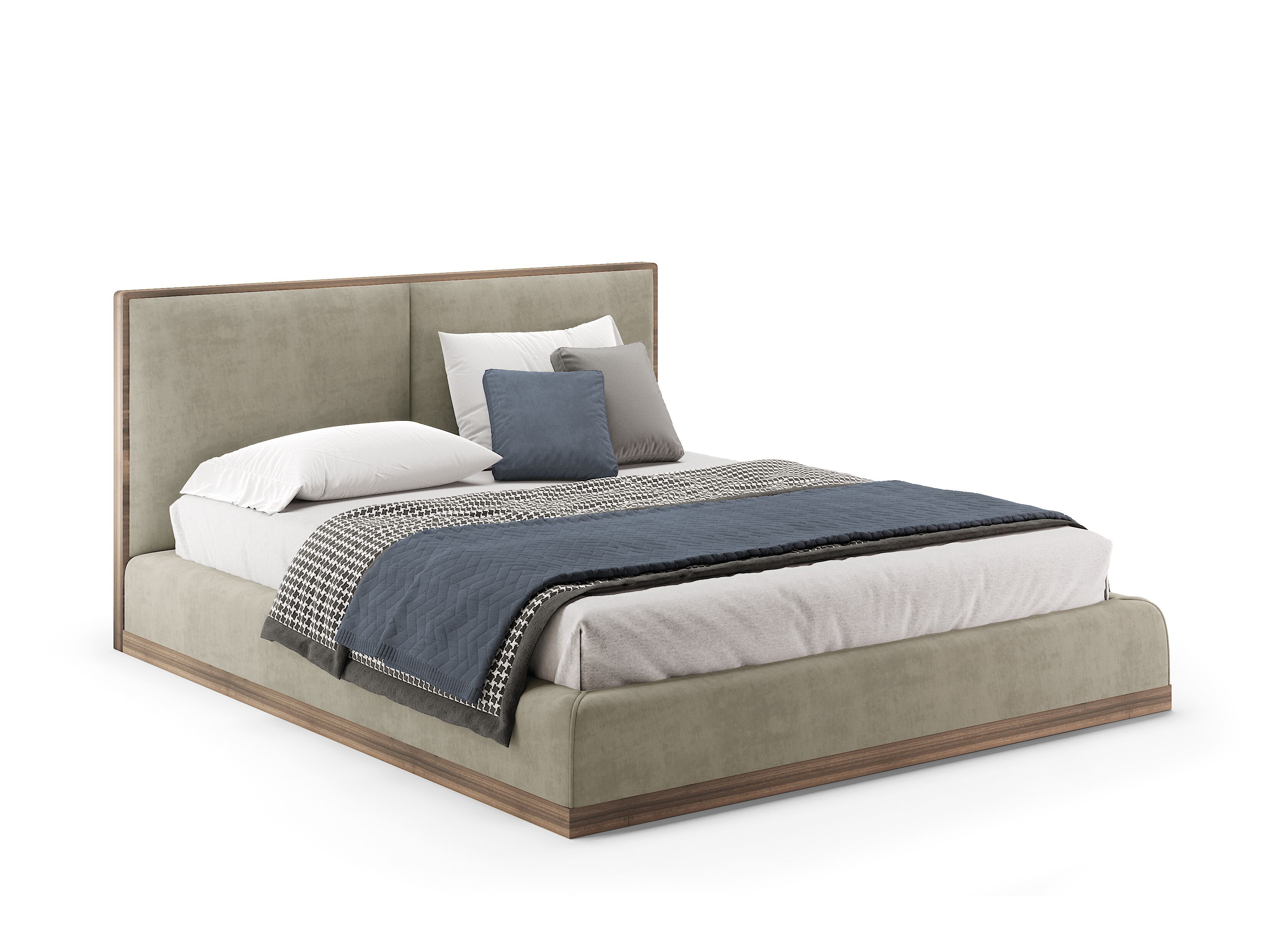 Бархатная двуспальная кровать PRADDY Miller ARCH-00071881 - Вид №1