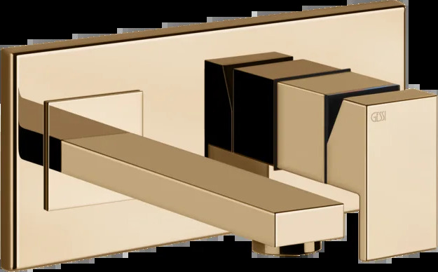 Смеситель для умывальника 44834 735 Gessi Rettangolo ТЕПЛАЯ БРОНЗА PVD