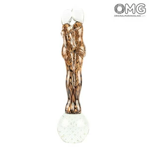 3582 ORIGINALMURANOGLASS Скульптура Влюбленные - Авантюрин - муранское стекло OMG 12 см