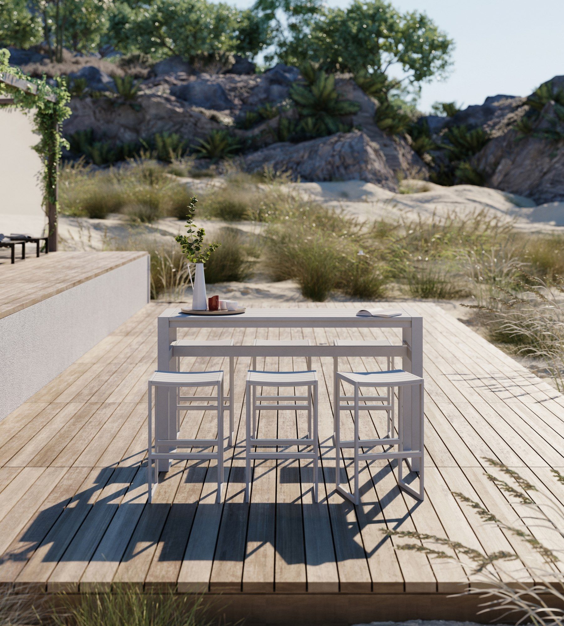 Высокий прямоугольный алюминиевый стол с порошковым покрытием Case Eos ARCH-00082338 - Вид №9