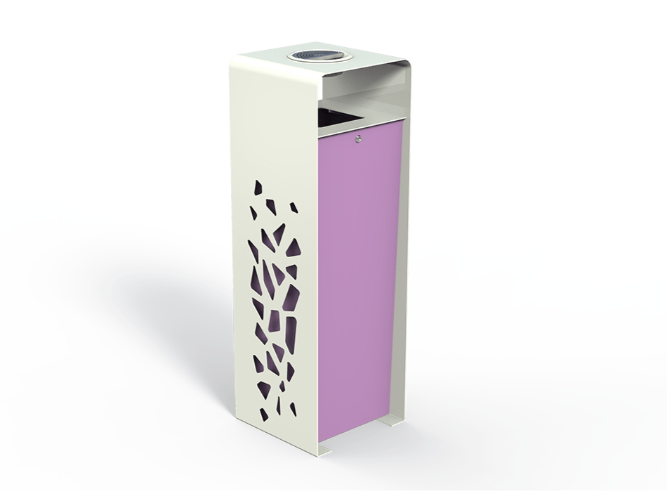 Корзина для мусора из оцинкованной стали с крышкой и пепельницей DIMCAR Komete ARCH-00120488 - Вид №1