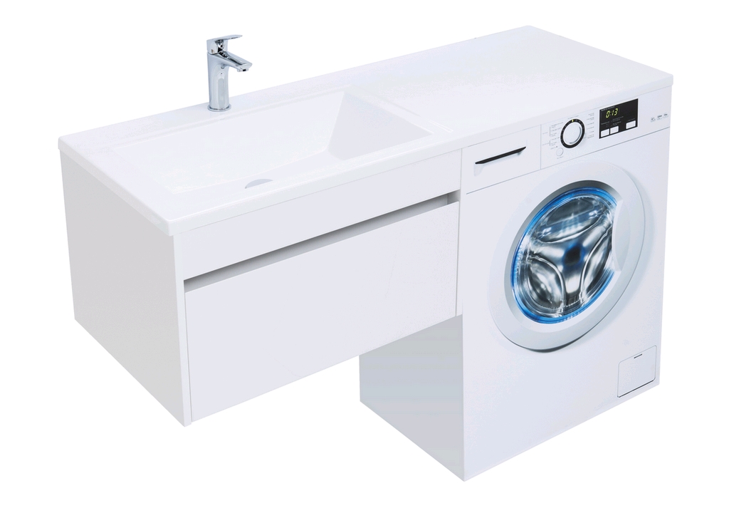 Тумба с раковиной Aquanet Токио 130 L белый (подвесная, 1 ящик) 0023691700235501 - Вид №3