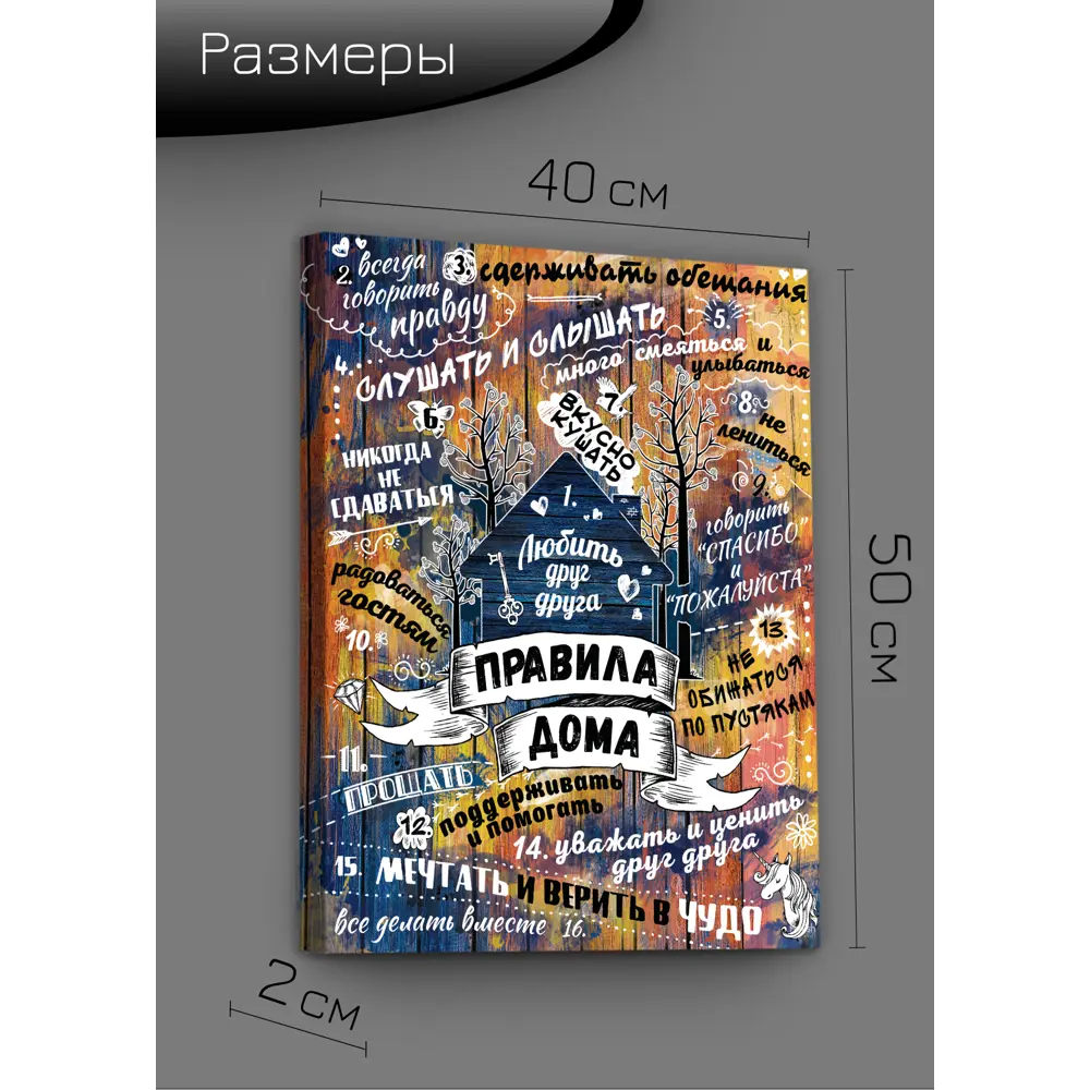 Картина на холсте Правила счастья 40x50 см FBRUSH STLM-2047137 - Вид №6