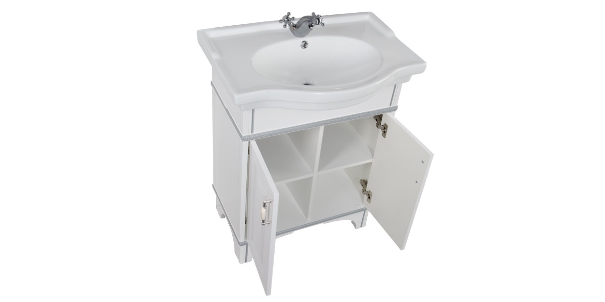 Комплект мебели Aquanet Валенса 70 белый краколет/серебро 00180460 - Вид №4