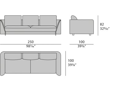 Ткань и кожаный диван для гостиной Turri Joel ARCH-00089250 - Вид №7